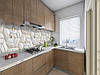 Кухонна плитка на кухонний фартух 3д цеглини стильною кладки, з двостороннім скотчем 62 х 205 см, 1,2 мм, фото 5