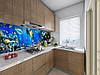 Панель кухонная, заменитель стекла на глубине моря, с двухсторонним скотчем 62 х 205 см, 1,2 мм, фото 2