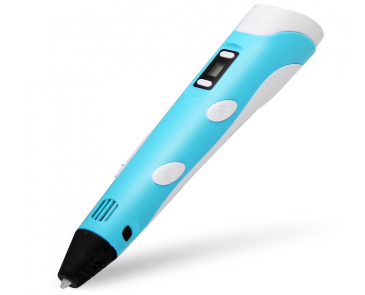 3D-ручка для рисования пластиком c LCD дисплеем 3D Pen 2 Голубая