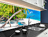 Кухонная панель на стену жесткая море солнце и песок, с двухсторонним скотчем 62 х 205 см, 1,2 мм, фото 2