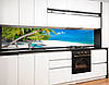 Кухонная панель на стену жесткая море солнце и песок, с двухсторонним скотчем 62 х 205 см, 1,2 мм, фото 3