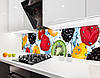 Панель кухонная, заменитель стекла ягоды в брызгах воды, с двухсторонним скотчем 62 х 205 см, 1,2 мм, фото 5