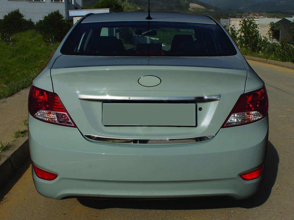 

Hyundai Accent Solaris 2011-2017 гг. Кромка багажника (нерж.) OmsaLine - Итальянская нержавейка