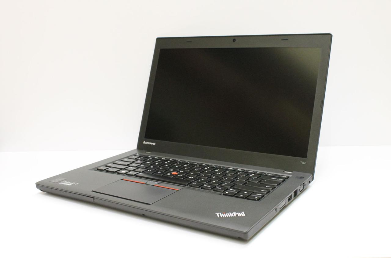 

Ноутбук Lenovo ThinkPad T450-Intel Core i5-5300U-2,30GHz-8Gb-DDR3-128Gb-SSD-W14-FHD-IPS-Web-батерея -(B)- Б/У