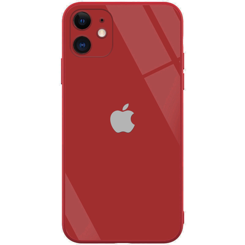 

TPU+Glass чехол GLOSSY Logo Full camera (opp) для Apple iPhone 11 (6.1") Красный