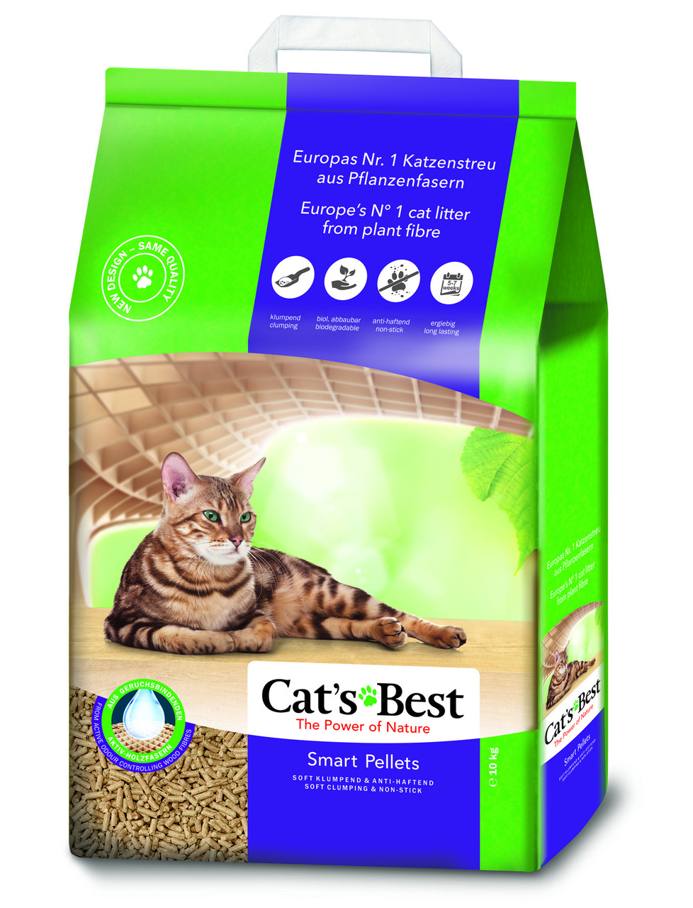 

Наполнитель древесный Cats Best SMART Pellets для кошачьих туалетов, комкующийся, гранулы без запаха, 20л/10кг