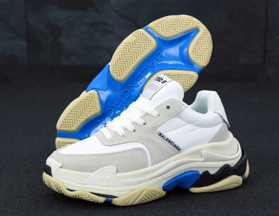 

Кроссовки женские Balenciaga Triple S белые с серым, Баленсиага Трипл С, замша, текстиль, код KD-11798. 41, Серый