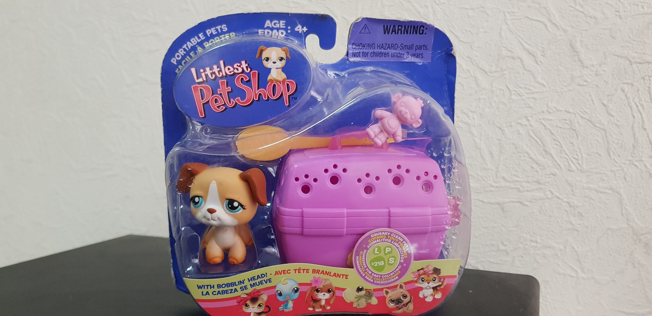 

Littlest pet shop lps игровой набор Hasbro лпс Пет Шоп Brown White Dog Puppy Blue Eyes #218-старая коллекция