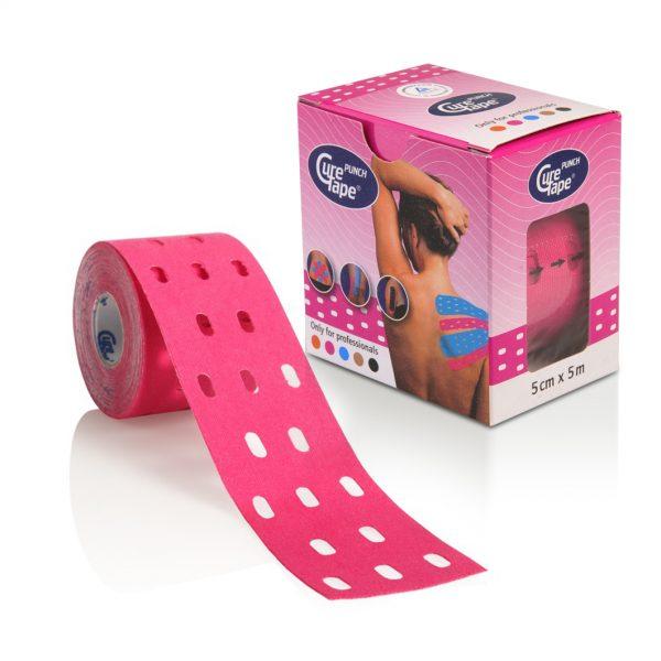 

Кинезио тейп CureTape PUNCH 5см х 5м розовый