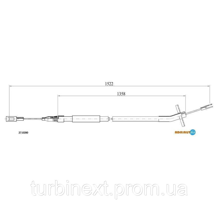 

Трос ручного тормоза левый Mercedes Sprinter 97- 1525 /1350mm