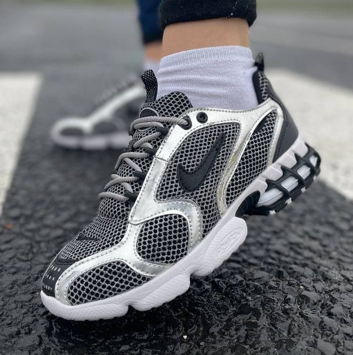 

Nike X Stussy Air Zoom Spiridon Cage White | кроссовки мужские и женские; белые/серые, Белый