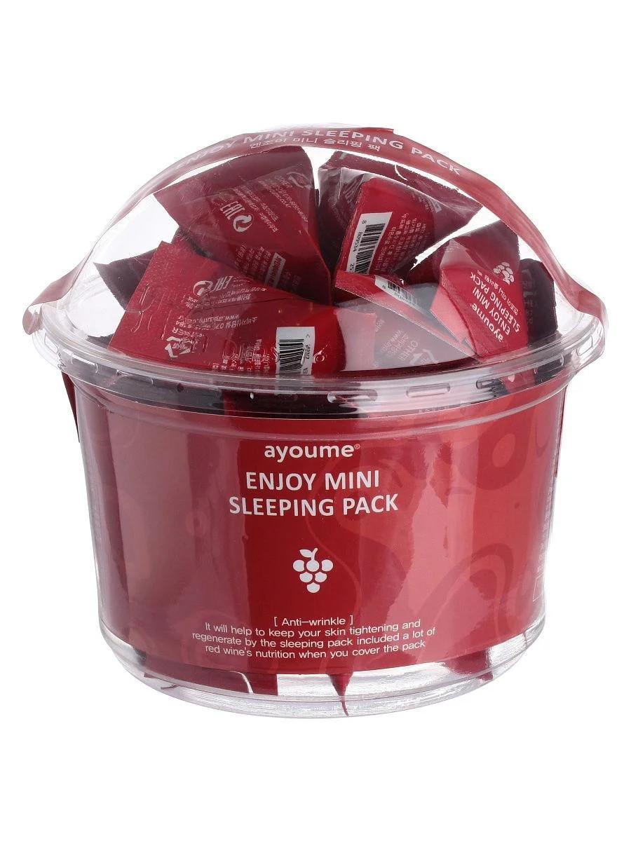 

Набор ночных антивозрастных масок для лица Ayoume Enjoy Mini Sleeping Pack 30 шт*3 г (8809534252266)