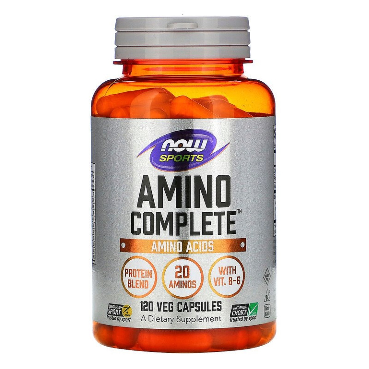 

Комплекс Аминокислот, Sports, Amino Complete, Now Foods, 120 вегетарианских капсул