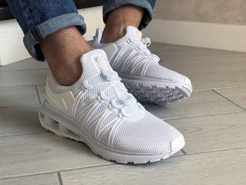 

Кроссовки Nike Shox Gravity белые сетчатые/сетка летние найк амортизирующие для тренировок, Белый
