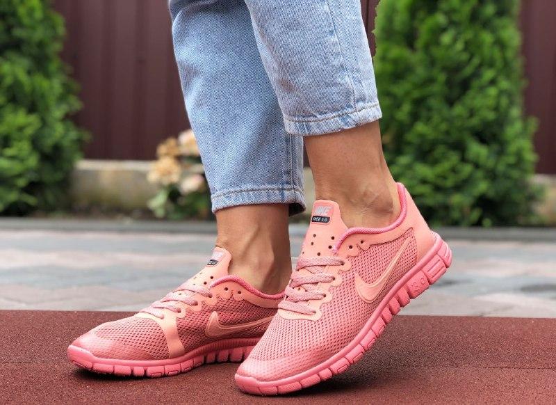 

Кроссовки Nike Free Run 3.0 розовые сетчатые/сетка на тепло найк дешевые повседневные, Розовый