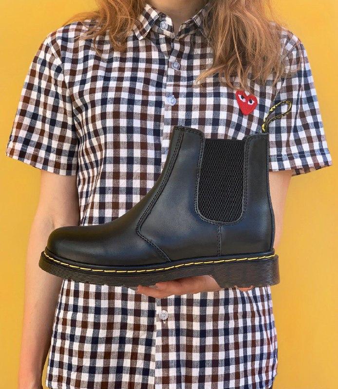 

Кроссовки Dr. Martens Chelsea чёрные кожанные весенне/осенние доктор мартинес модные, Черный