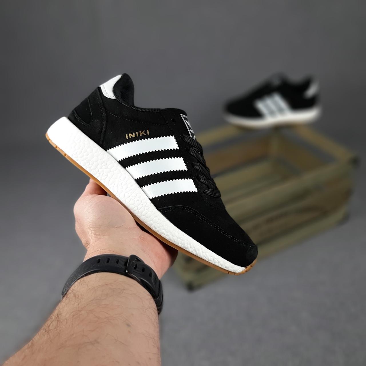 

Кроссовки женские Adidas Iniki черные, Адидас Иники, натуральная замша, прошиты. Код OD-20265 37, Черный