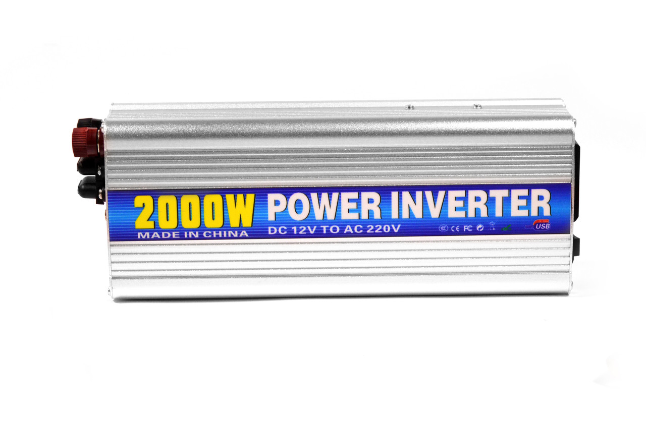Інвертор 2000W 12 V-220 V автомобільний перетворювач струму з USB