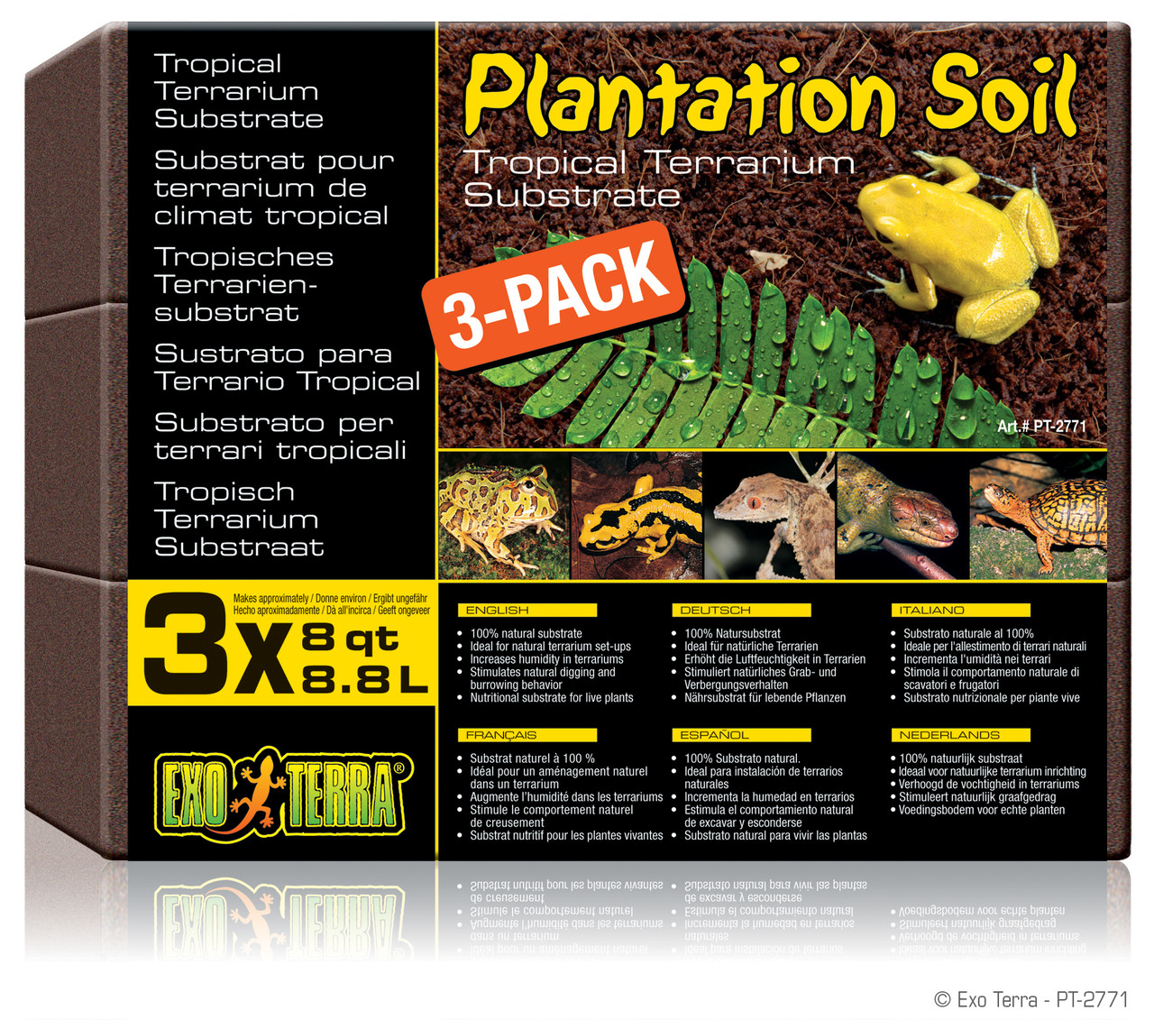 

Наполнитель для террариума Exo Terra «Plantation Soil» 8,8 л*3шт. Кокосовый субстрат