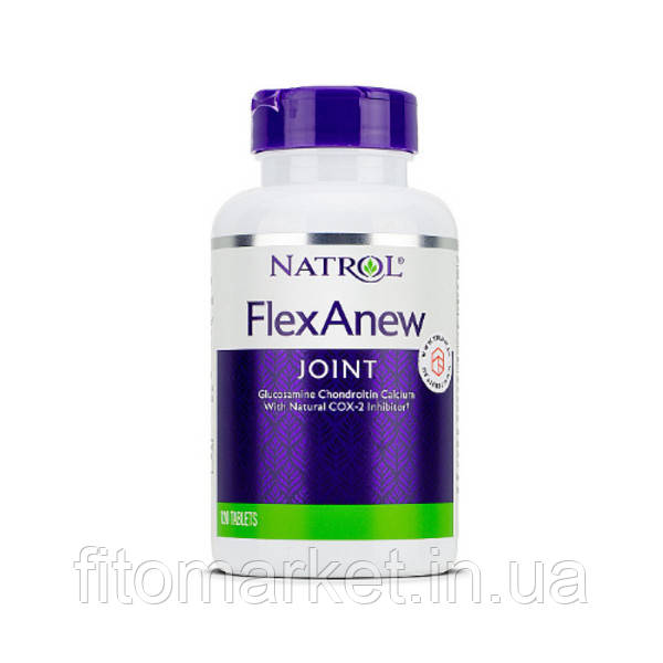 

Хондропротектор FlexAnew (glucosamine-chondroitin-calcium) ТМ Natrol / Натрол 120 таблеток