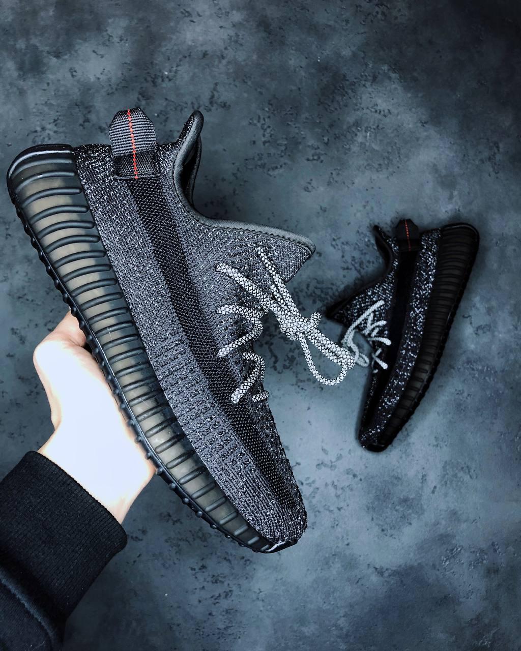 

Кроссовки женские Adidas Yeezy Boost 350 V2 Black Reflective, Адидас Изи Буст 350, код IN-211 40, Черный