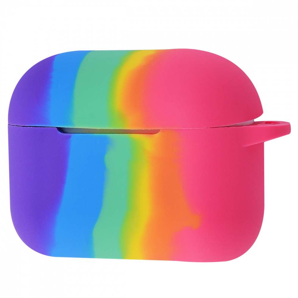 

Силиконовый радужный чехол с карабином для наушников Apple AirPods Pro XCase Pride (Радуга), Разные цвета