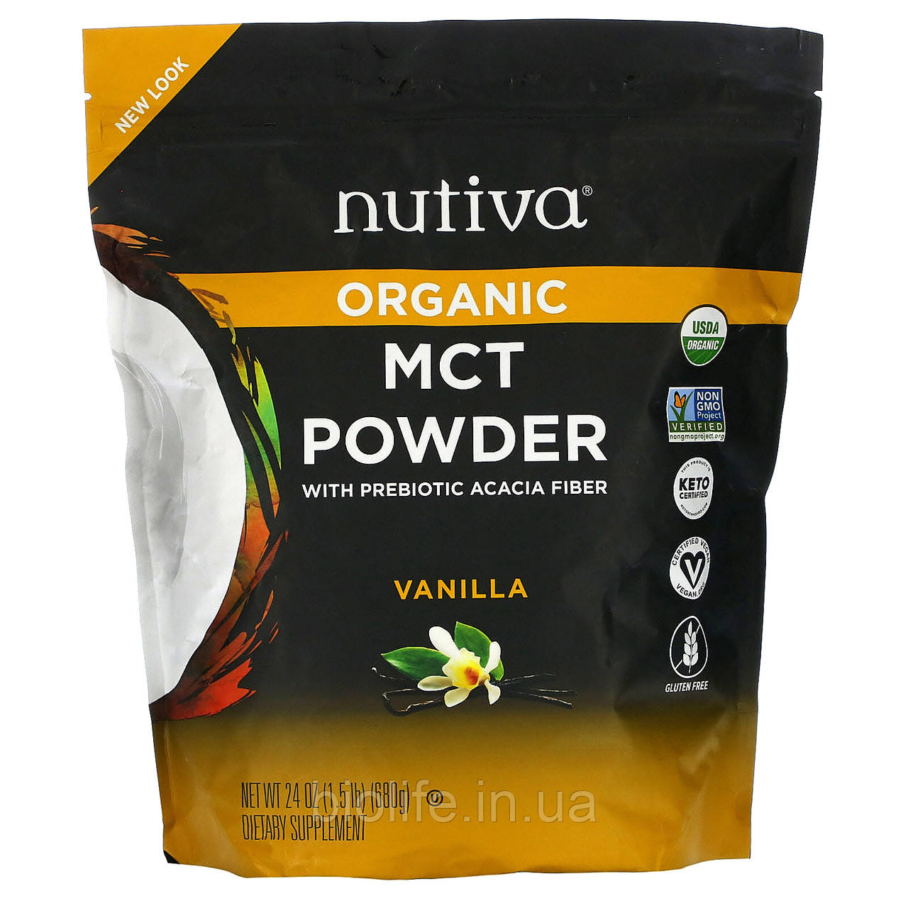 

Nutiva, MCT Powder, Vanilla, 24 oz (689 g)