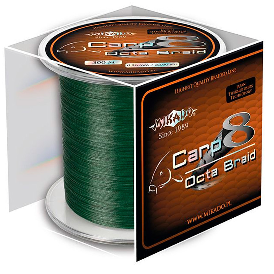 

Шнур Mikado Carp 8 Octa Braid 300м 0,20мм 18,10кг green