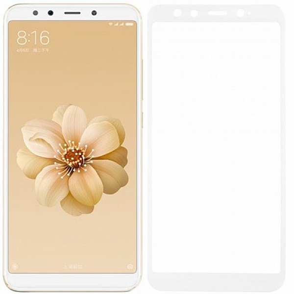 

Защитное стекло 3D для Xiaomi Mi A2 White (9H Tempered Glass), Белый