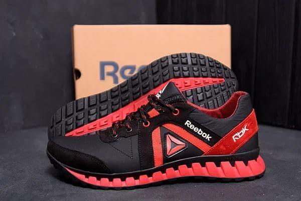 

Кроссовки мужские из натуральной кожи черные с красным демисезонные Reebok SPRINT TR Red (реплика) 43, Черный