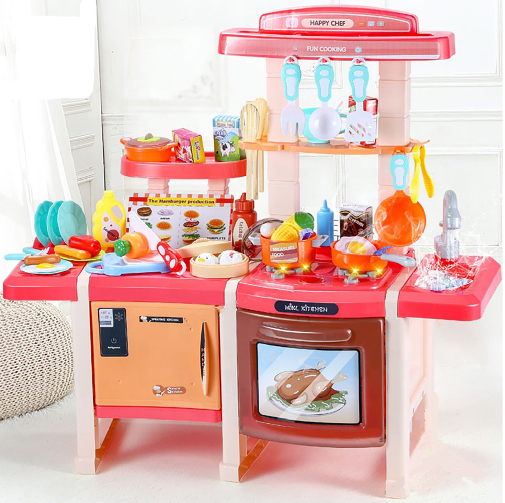 Детская игровая интерактивная кухня с холодильником и духовкой Spraing Mist Kitchen Mjl-712 66 см