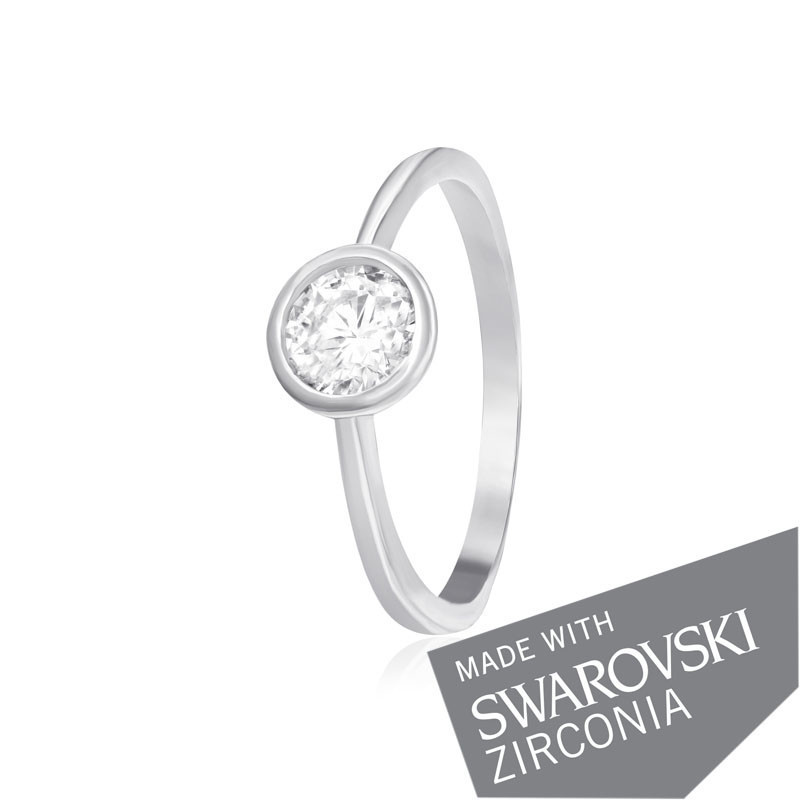 

Серебряное кольцо Silvex 925 с цирконием SWAROVSKI ZIRCONIA К2С/494 - 18,5