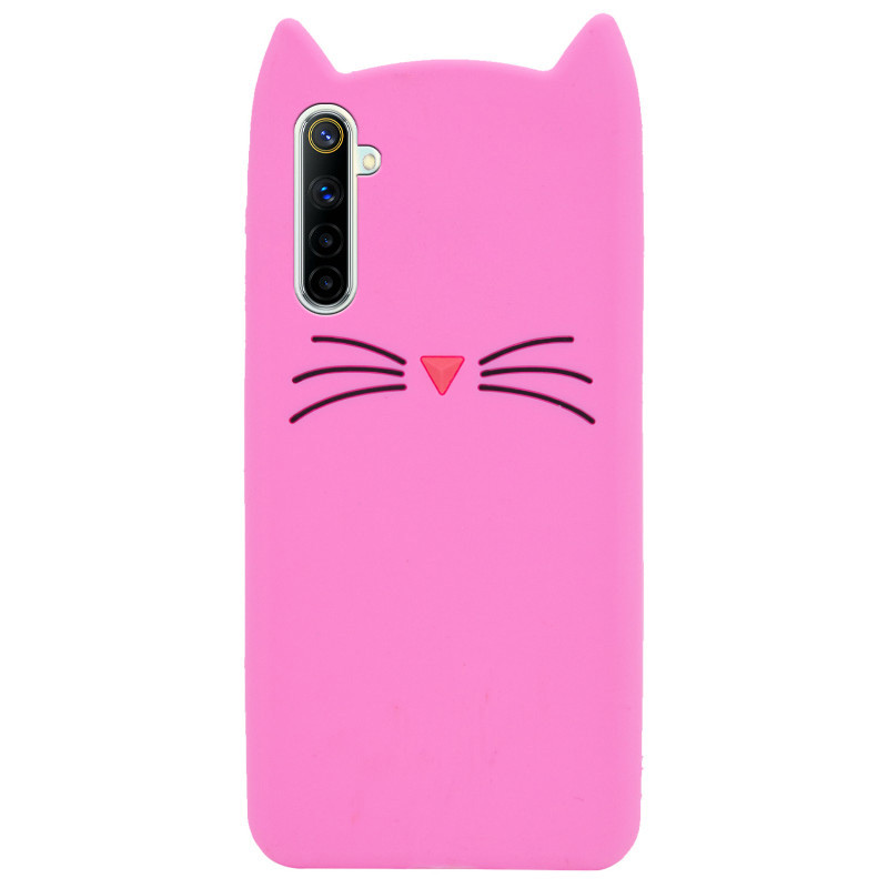 

Силиконовая накладка 3D Cat для Realme 6 Pro, Розовый