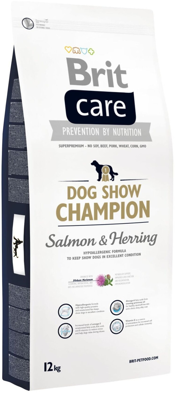 

Brit Care Dog Show Champion Salmon & Herring Сухой гипоаллергенный корм для выставочных собак 12 кг