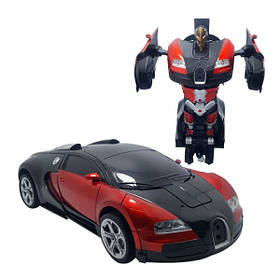Машинка трансформер Bugatti Car Robot Size 1:18 - Червона КОД: tdx0001190