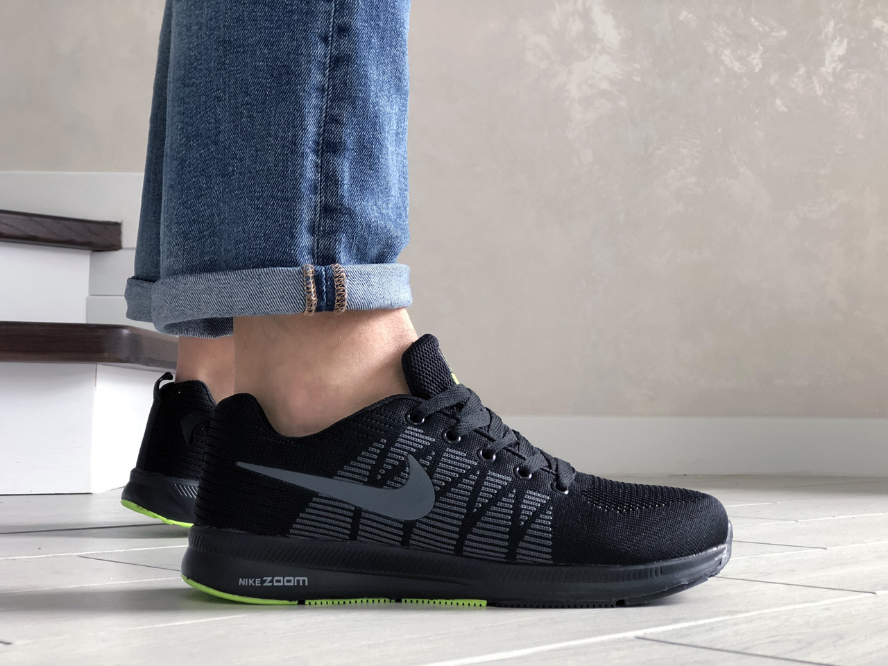 

Мужские кроссовки в стиле Nike Найк Zoom, черный с серым 42 (26,2 см)