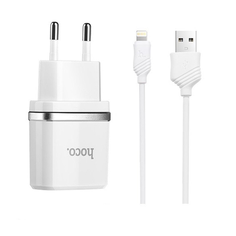 

СЗУ Hoco C11 Charger + Cable (Lightning) 1.0A 1USB, Белый