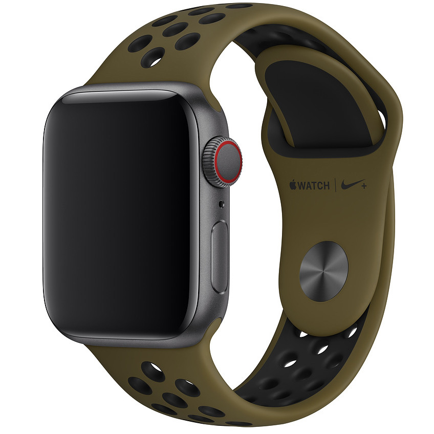 

Силиконовый ремешок Sport Nike+ для Apple watch 38mm / 40mm, Khaki/black