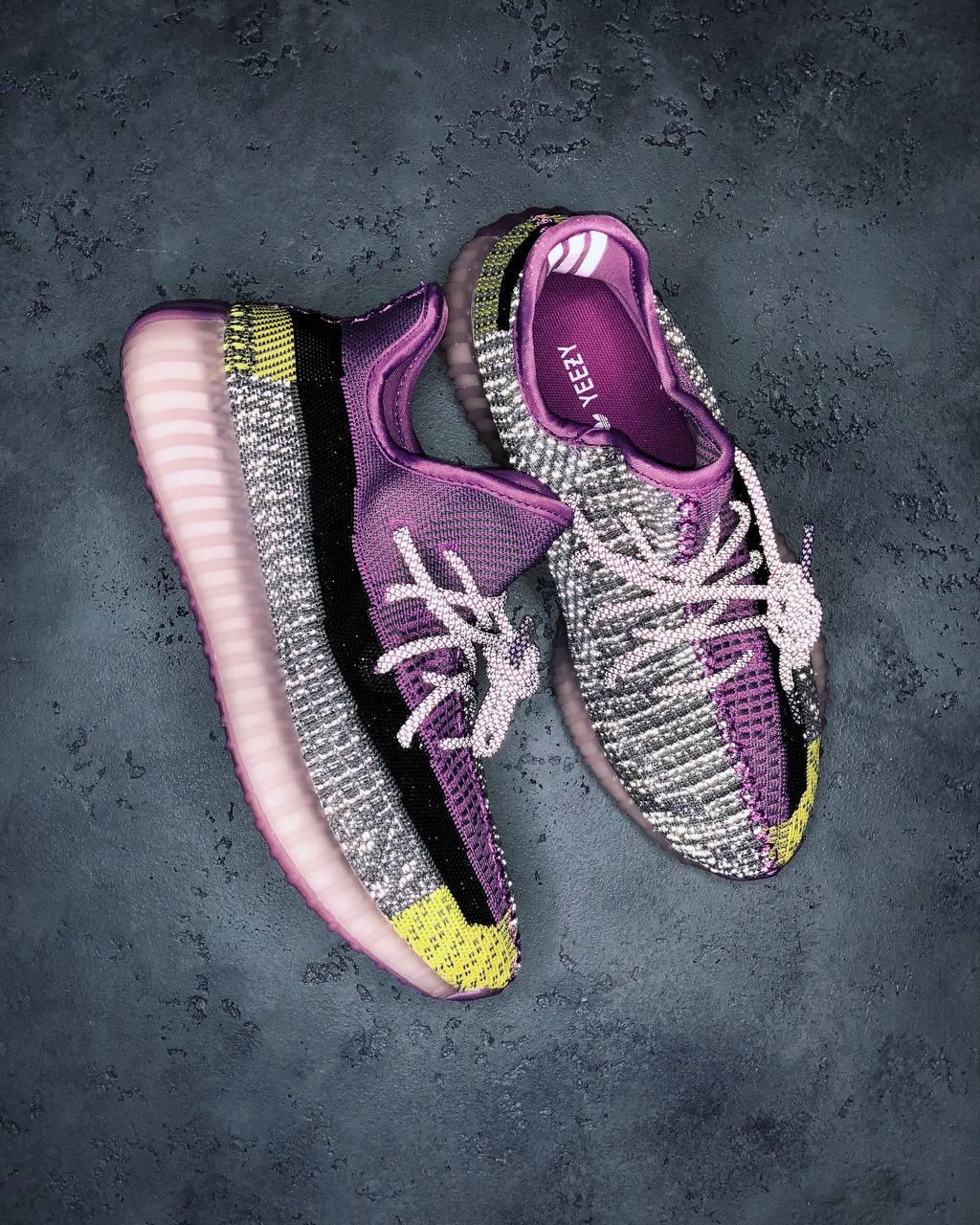 

Кроссовки мужские Adidas Yeezy Boost 350 V2 Purple reflective, Адидас Изи Буст 350, код IN-718 45, Фиолетовый