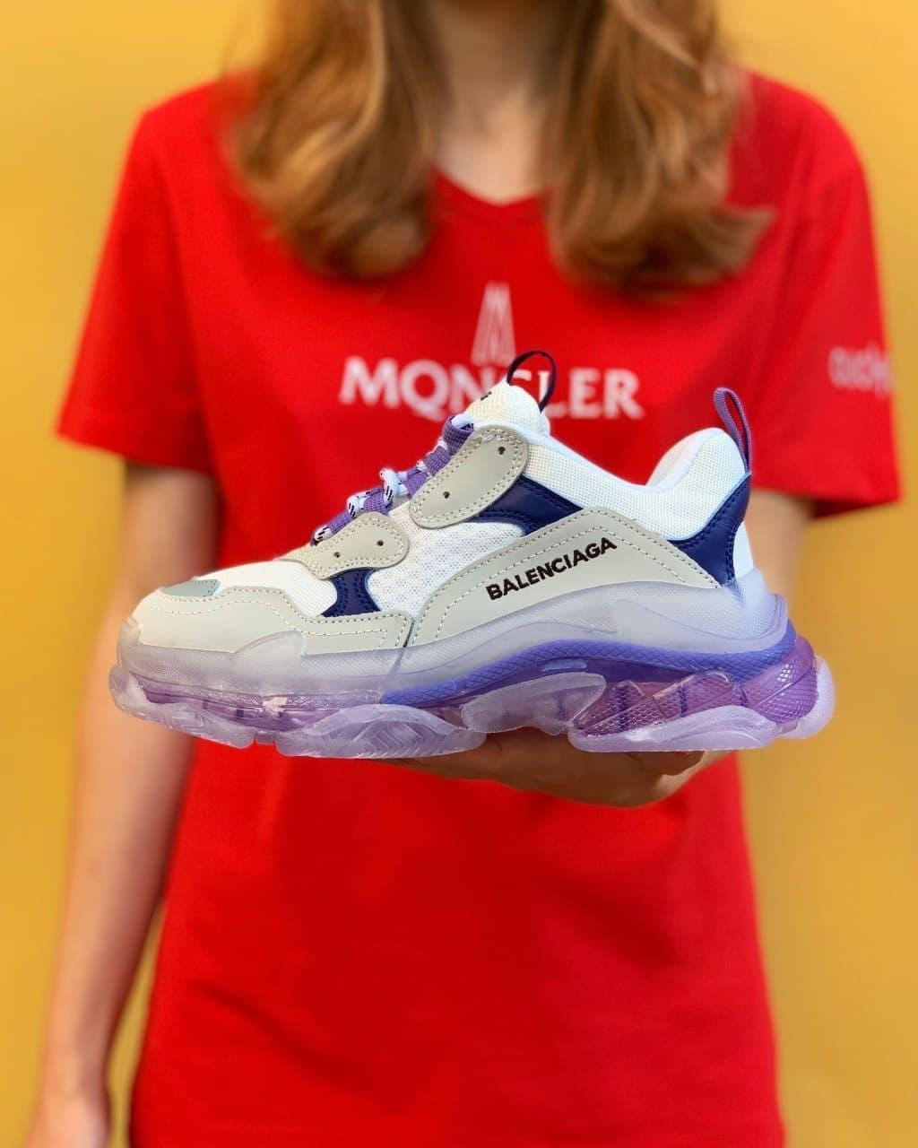 

✔️ Спортивные кроссовки Balenciaga Triple S Clear Sole White/Violet, Белый