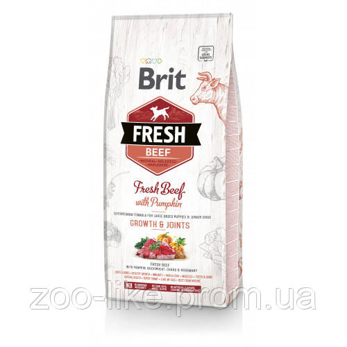 

Сухой корм Brit Fresh Beef Pumpkin Puppy Large, для щенков крупных пород, 2.5 кг