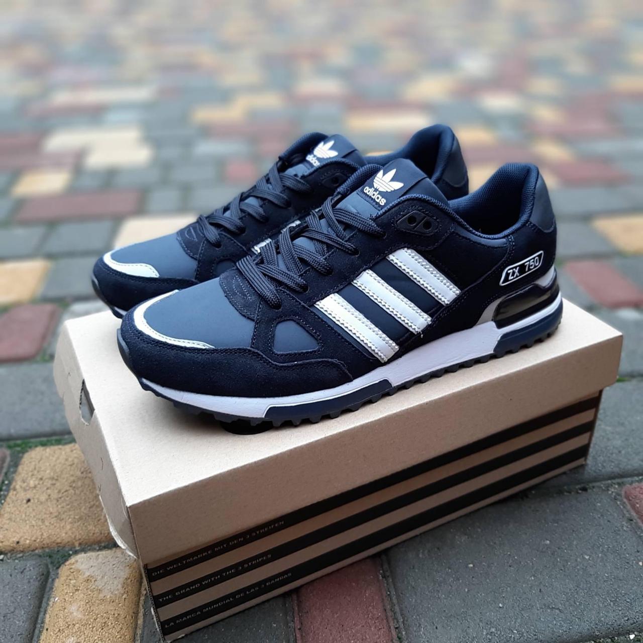 

Мужские кроссовки в стиле Adidas Адидас ZX 750, синие 46 (29 см), Синий