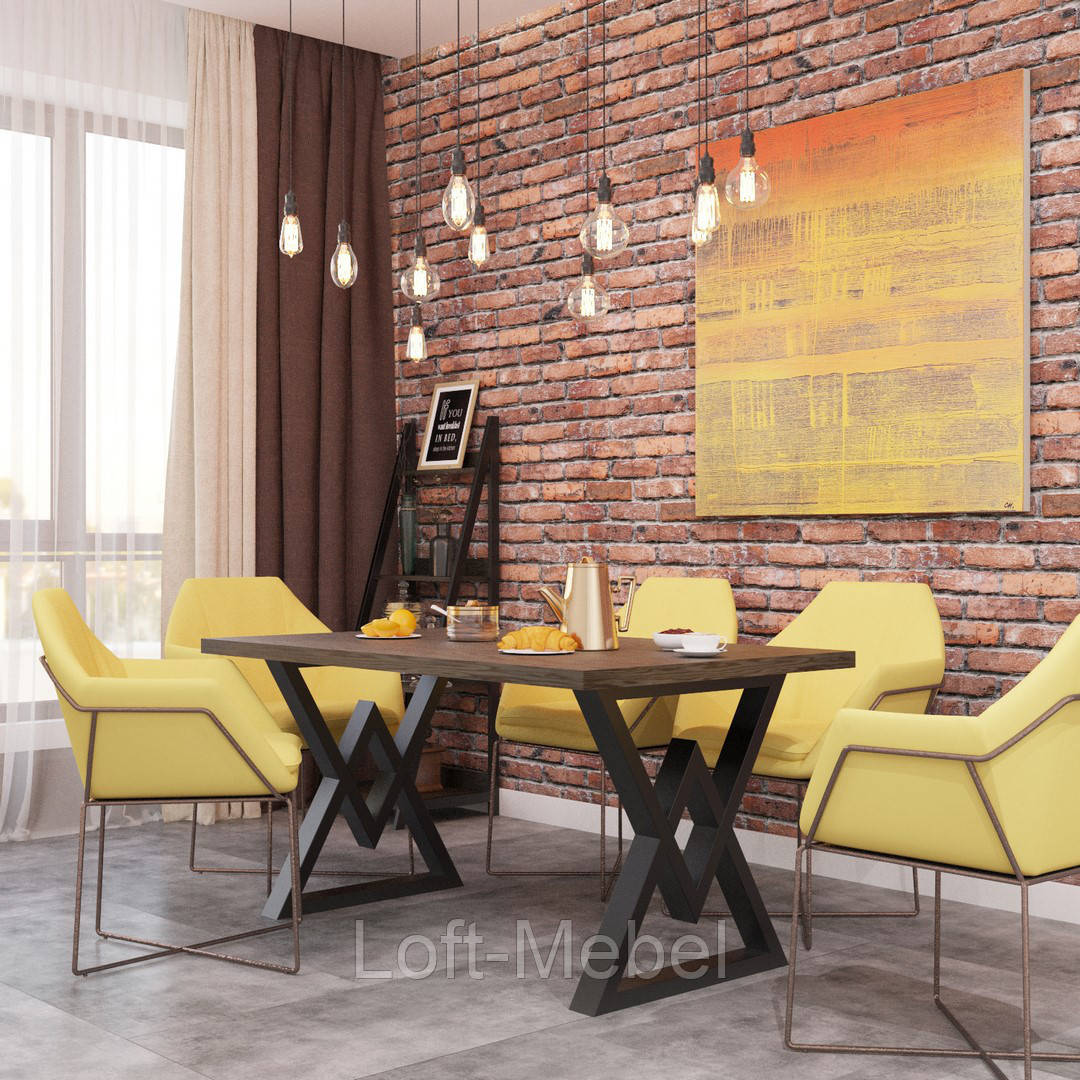 

Обеденный стол в стиле LOFT (NS-1163), Черный