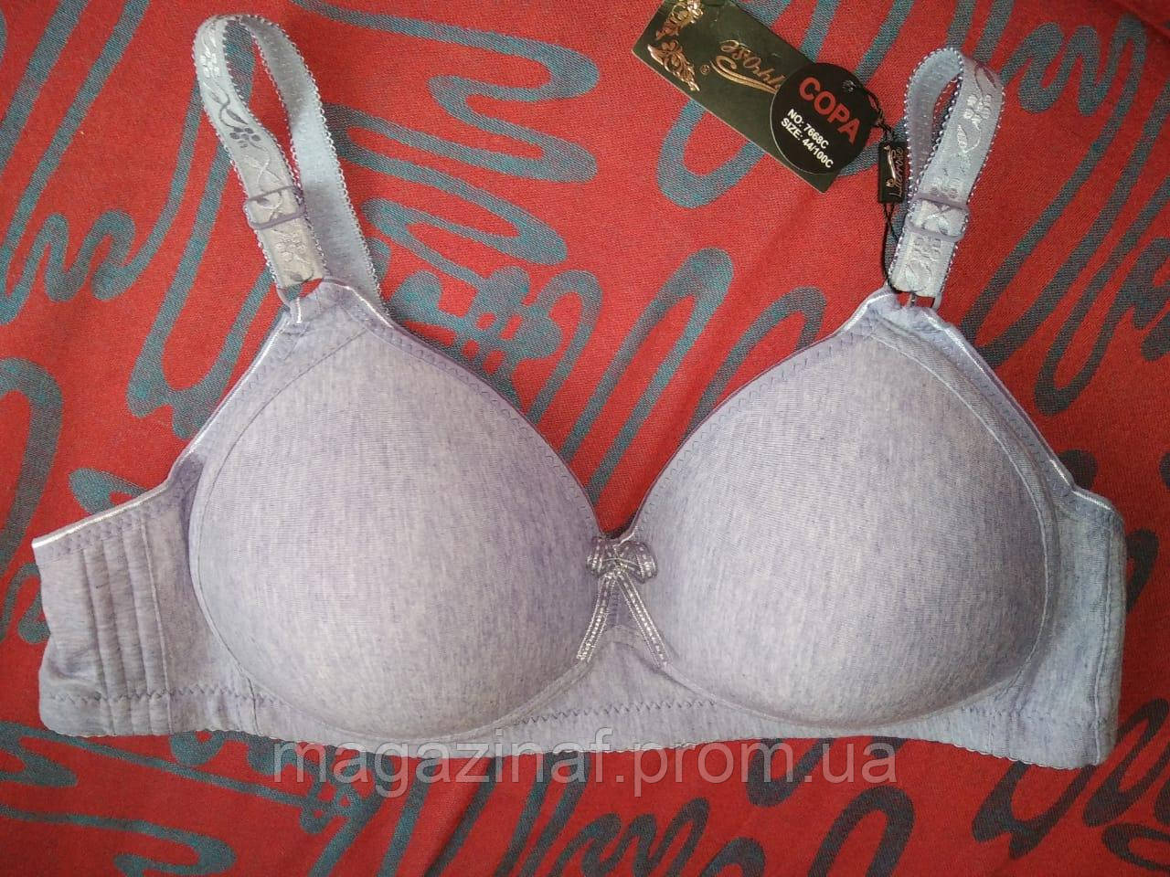 

Хлопковый бюстгальтер Luerrose без косточки, на мягком поролоне. 95C, Голубой