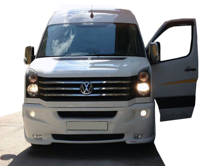 

Volkswagen Crafter 2006-2017 гг. Передний бампер 2012-2021 (2 фары под покраску)