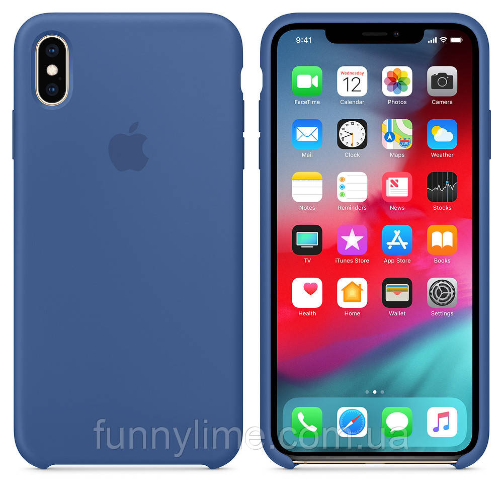 

Чехол Silicone Сase для Iphone X бампер накладка Delft Blue