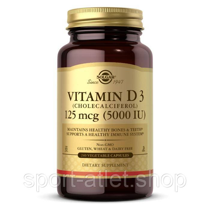 

Витамины и минералы Solgar Vitamin D3 125 mcg, 240 вегакапсул