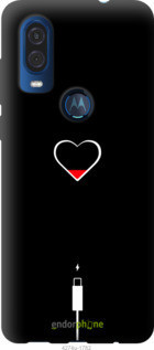 

Чехол на Motorola One Vision Подзарядка сердца "4274u-1782-44506", Черный