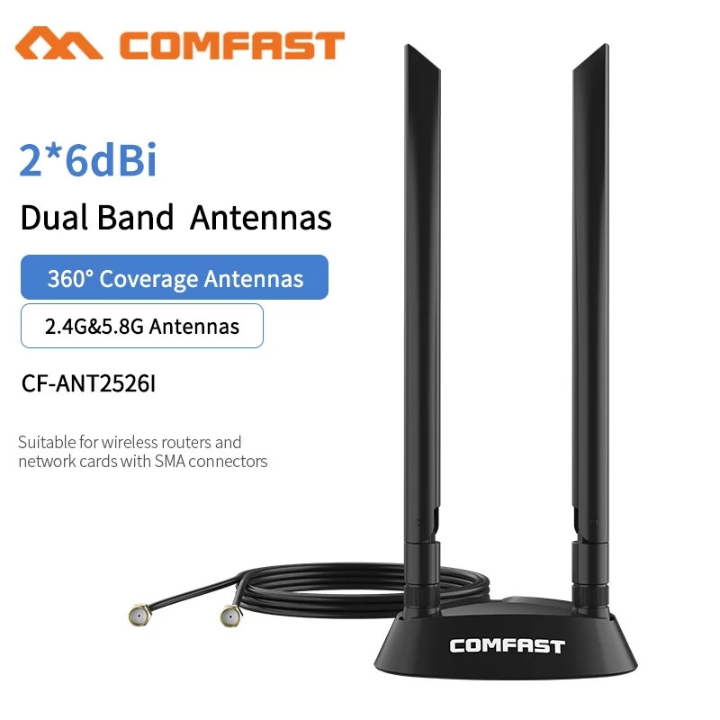 Двухдиапазонные антенны с подставкой Comfast CF-ANT2526I
