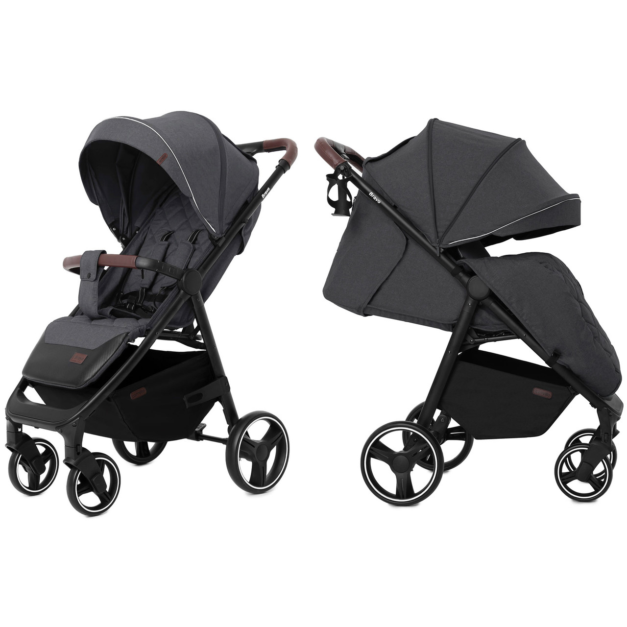 

Коляска прогулочная CARRELLO Bravo CRL-8512 Serious Grey, Black